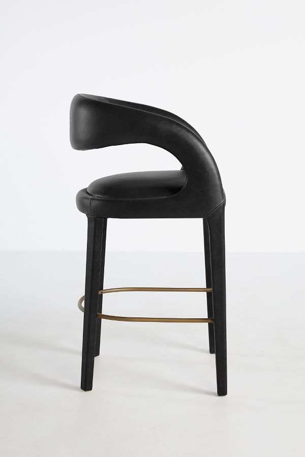 Slide View: 3: Leather Hagen Counter Stool