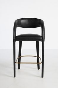 Slide View: 1: Leather Hagen Counter Stool