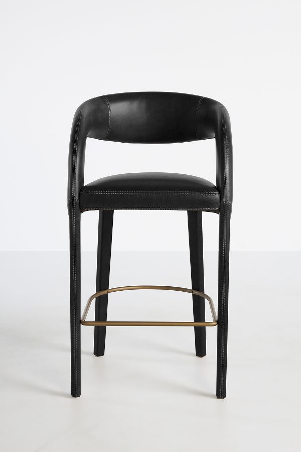 Slide View: 1: Leather Hagen Counter Stool