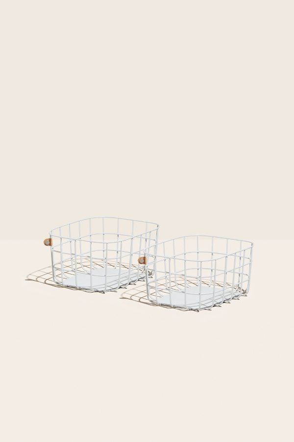 Slide View: 1: Open Spaces Medium Wire Baskets - Set of 2