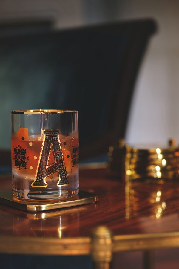 Slide View: 6: The Bistro Tile Monogram Old Fashioned Glass