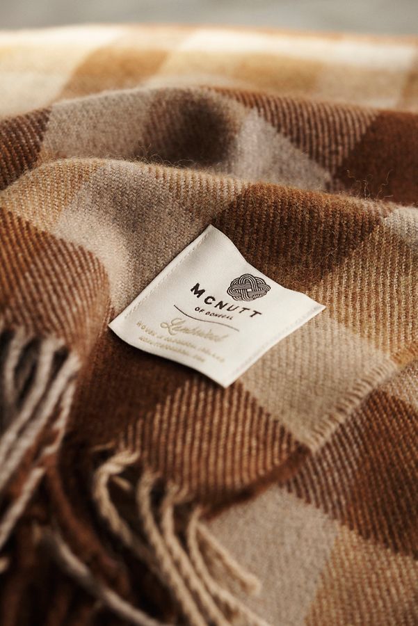 Slide View: 2: Carmello Plaid Merino Wool Throw