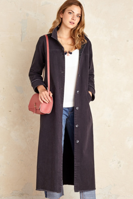 black longline denim jacket