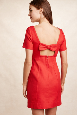 red dress with bow on back