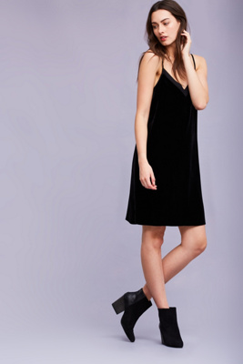 black velvet cami dress