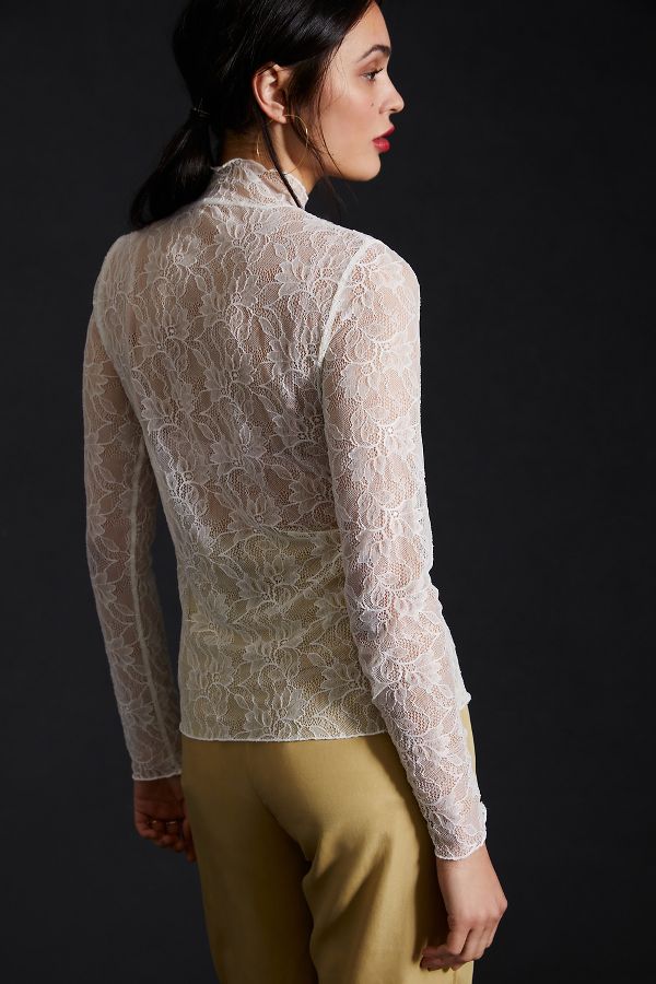 Slide View: 5: By Anthropologie Lace Layering Turtleneck