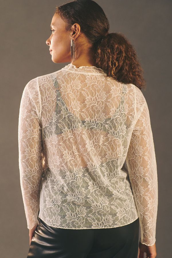 Slide View: 7: By Anthropologie Lace Layering Turtleneck