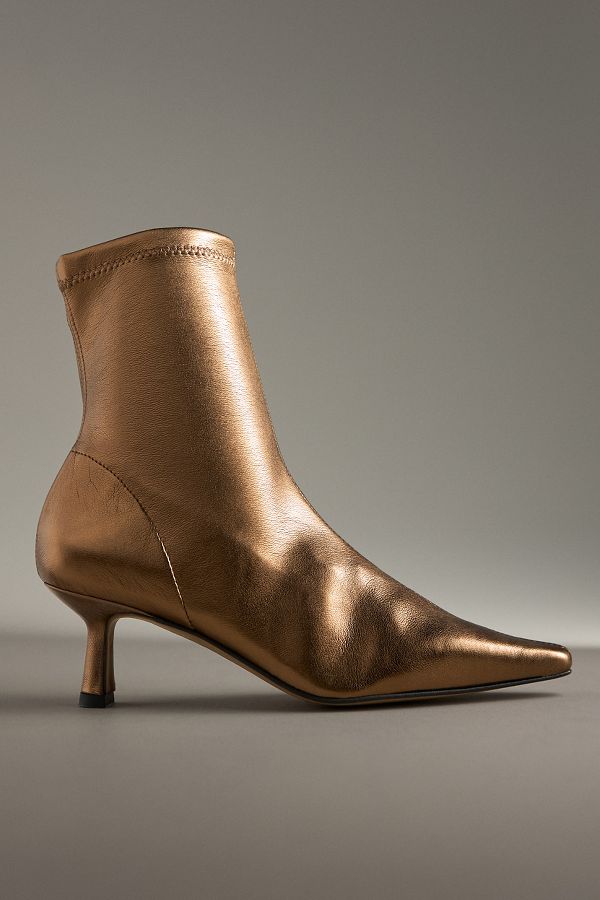 Slide View: 1: Angel Alarcon Pointed-Toe Kitten-Heel Boots