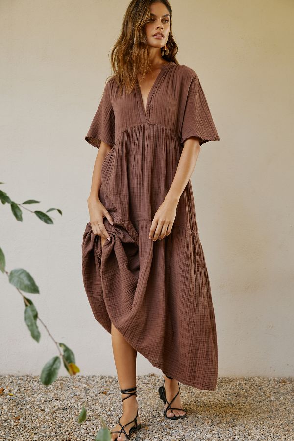 Slide View: 4: By Anthropologie Flowy Maxi Dress