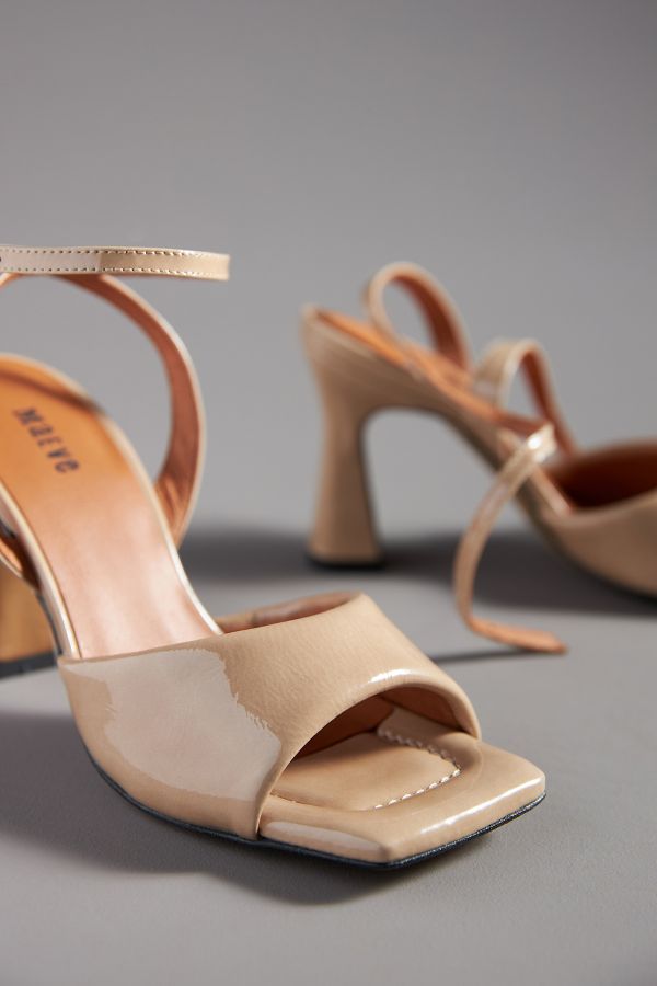 Slide View: 6: Maeve Puffy Square-Toe Ankle-Strap Heels