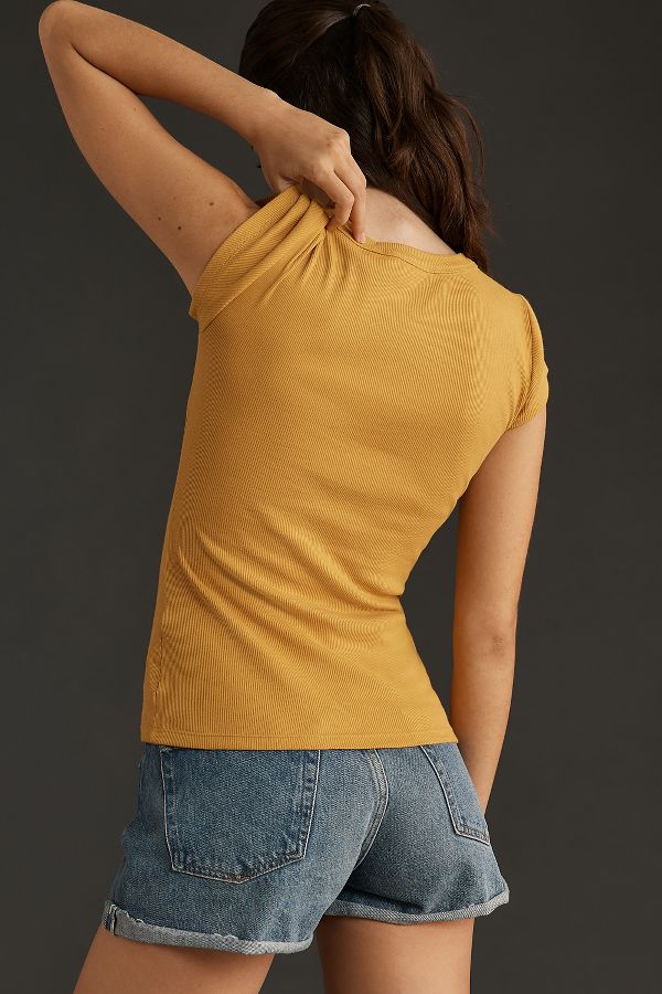 Slide View: 2: By Anthropologie Slim Scoop-Neck Tee