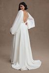 Thumbnail View 8: Willowby by Watters Sorvette Long-Sleeve Satin Wedding Gown