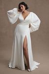 Thumbnail View 10: Willowby by Watters Sorvette Long-Sleeve Satin Wedding Gown