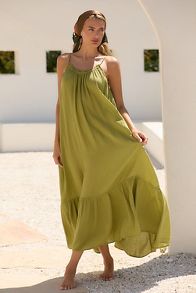 Slide View: 3: The Malika Gauze Maxi Dress by Celandine