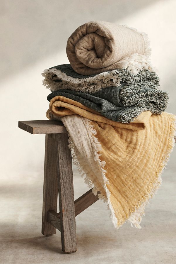 Slide View: 3: Gauzy Reversible Throw