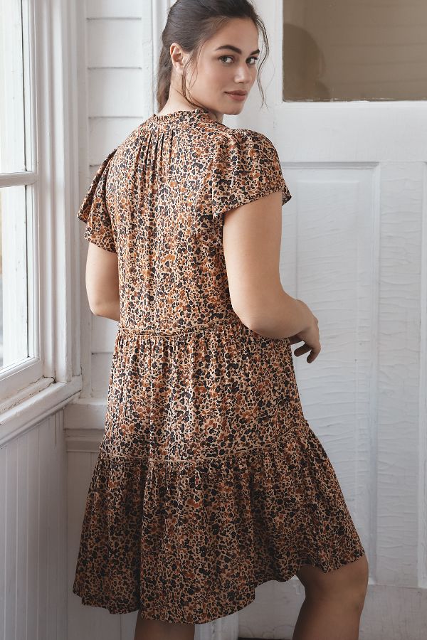 Slide View: 6: By Anthropologie Ruffle-Sleeve Dress