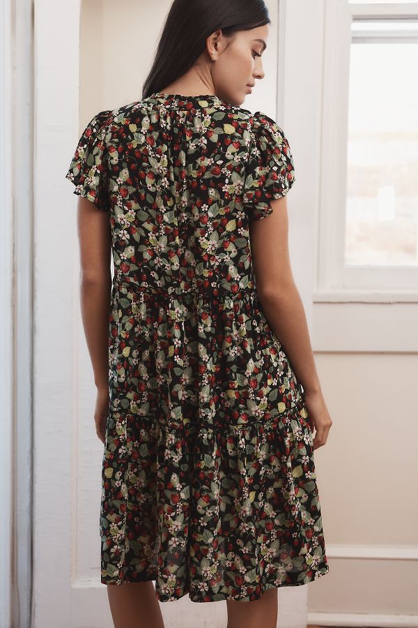 Slide View: 3: By Anthropologie Ruffle-Sleeve Dress