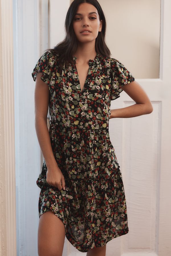 Slide View: 1: By Anthropologie Ruffle-Sleeve Dress