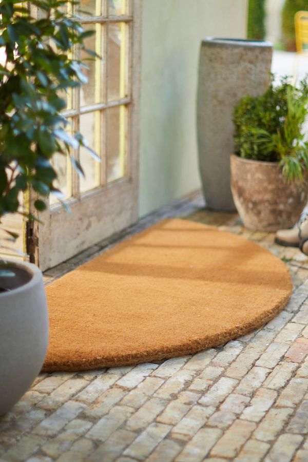 Slide View: 1: Natural Coconut Half Moon Doormat