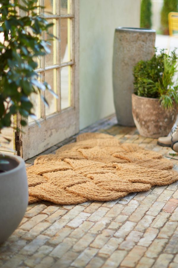 Slide View: 2: Knot Weave Half Moon Doormat