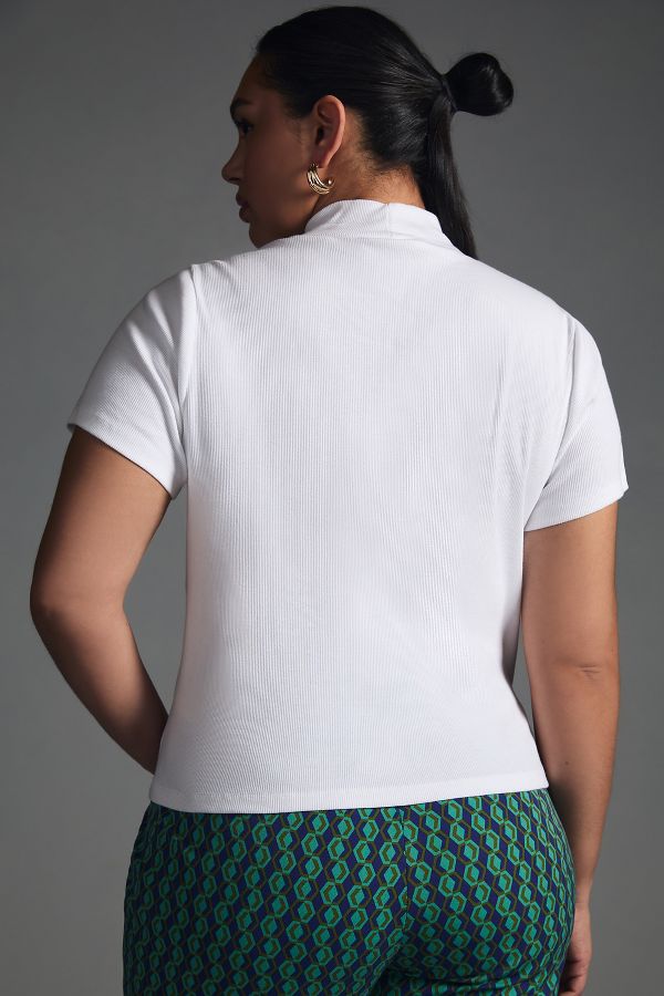 Slide View: 6: Maeve Ribbed Mock-Neck Baby Tee