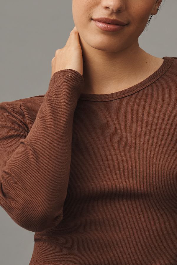 Slide View: 2: Maeve Long-Sleeve Ribbed Baby Tee