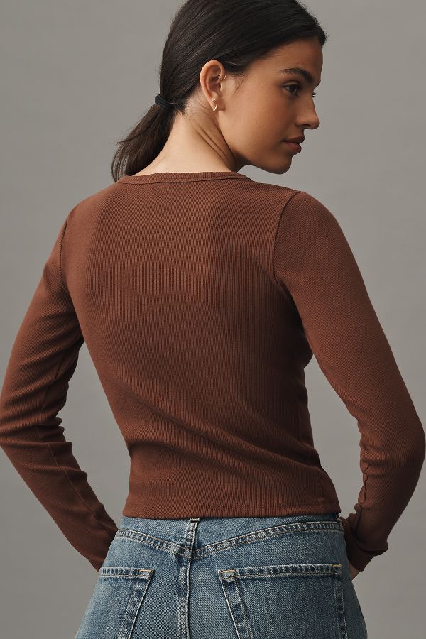 Slide View: 3: Maeve Long-Sleeve Ribbed Baby Tee