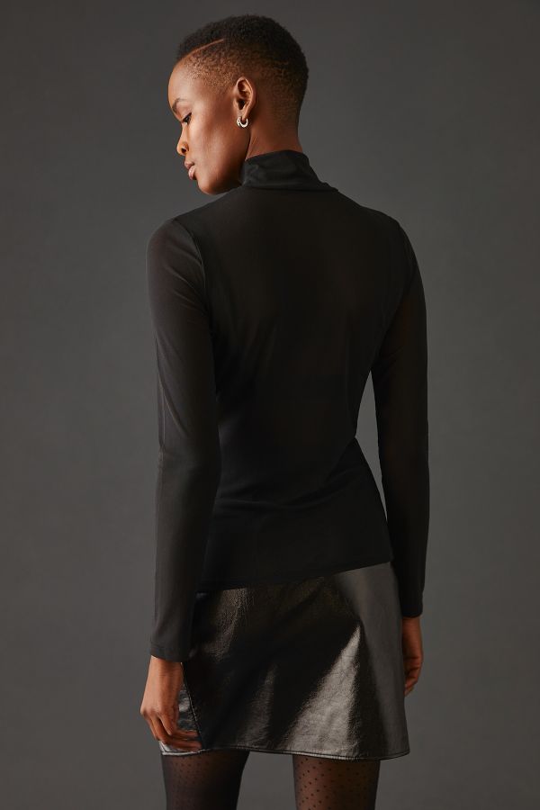 Slide View: 2: By Anthropologie Mesh Turtleneck Top