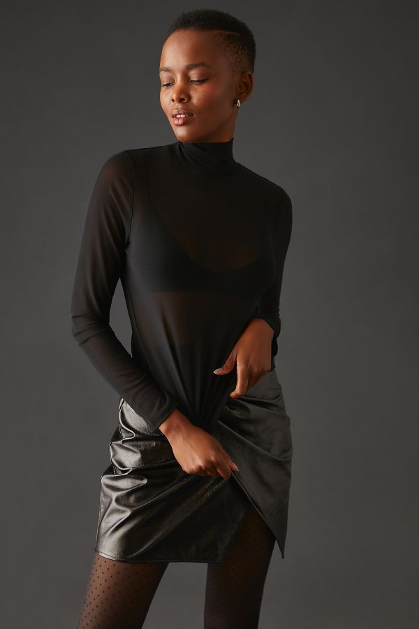 Slide View: 4: By Anthropologie Mesh Turtleneck Top