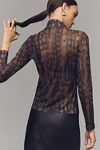 Thumbnail View 2: Maeve Mesh Long-Sleeve Turtleneck Top