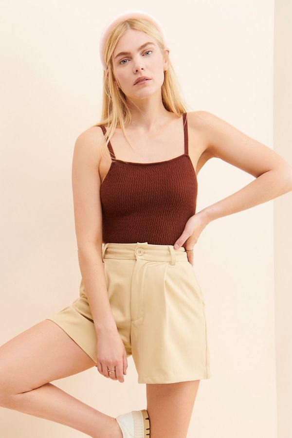 Slide View: 4: Maeve Smocked Cashmere Tank