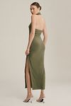 Thumbnail View 3: Norma Kamali Halter Turtleneck Side-Slit Stretch Jersey Midi Dress