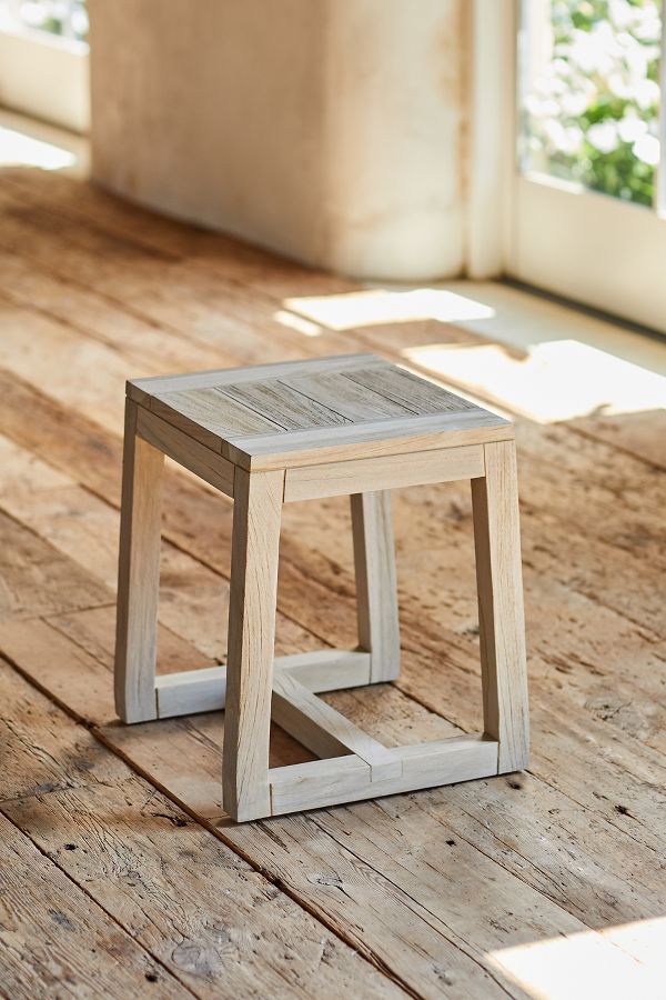 Slide View: 1: Knoll Slatted Teak Dining Stool