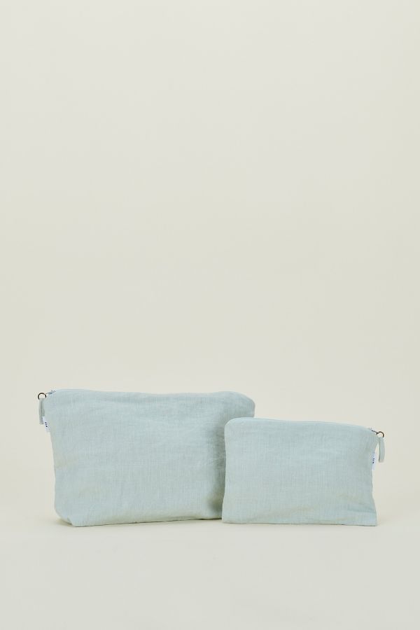 Slide View: 1: Hawkins New York Simple Linen Zipper Pouch