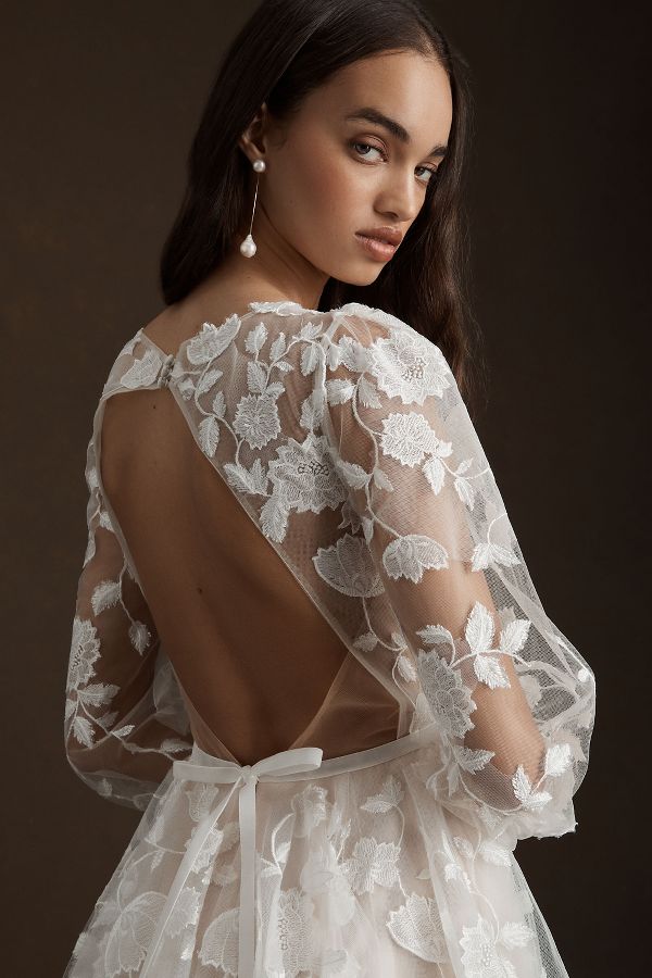 Slide View: 3: Willowby by Watters Olena Long-Sleeve Lace Wedding Gown