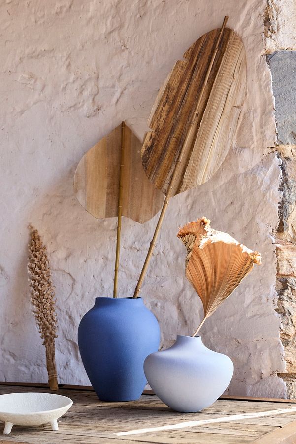 Slide View: 5: Organic Ceramic Vase, Short Neutral