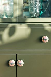 Slide View: 1: The Bistro Tile Stoneware Knobs, Set of 2: Garden Edition