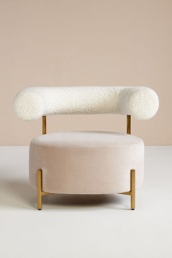 Slide View: 2: Flo Boucle & Velvet Occasional Accent Chair