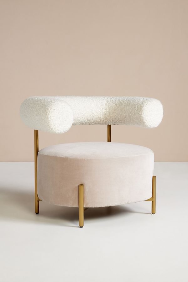 Slide View: 3: Flo Boucle & Velvet Occasional Accent Chair