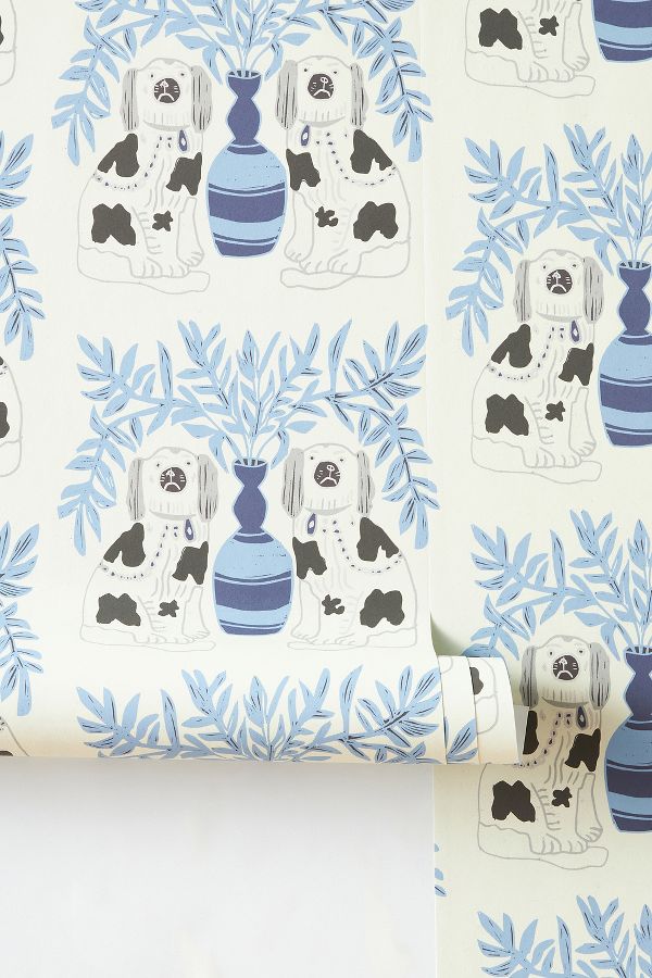 Slide View: 2: Annika Reed Studio Pair of Dogs Wallpaper