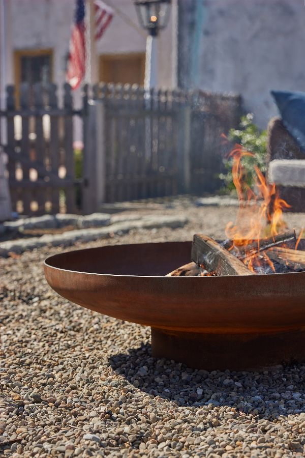 Slide View: 3: Weathering Steel Round Bowl Fire Pit