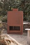 Thumbnail View 3: Weathering Steel Planed Outdoor Fireplace