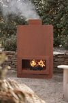 Thumbnail View 2: Weathering Steel Planed Outdoor Fireplace