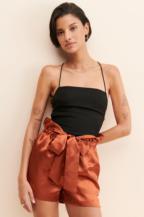 Slide View: 1: Allina Liu Webb Satin Shorts