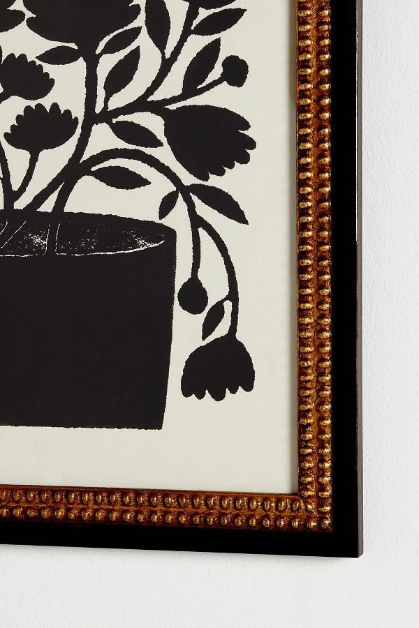 Slide View: 2: Flowing Black Floral Wall Art