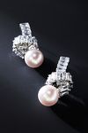 Thumbnail View 2: Gemelli Pearl & Rhinestone Twist Earrings