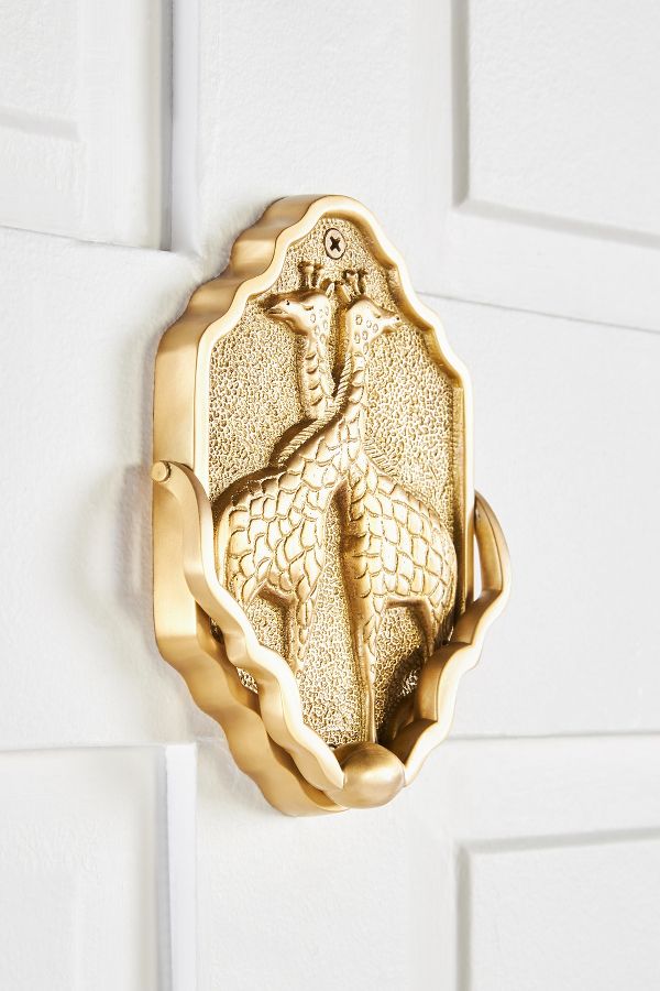 Slide View: 2: Gia Giraffe Door Knocker