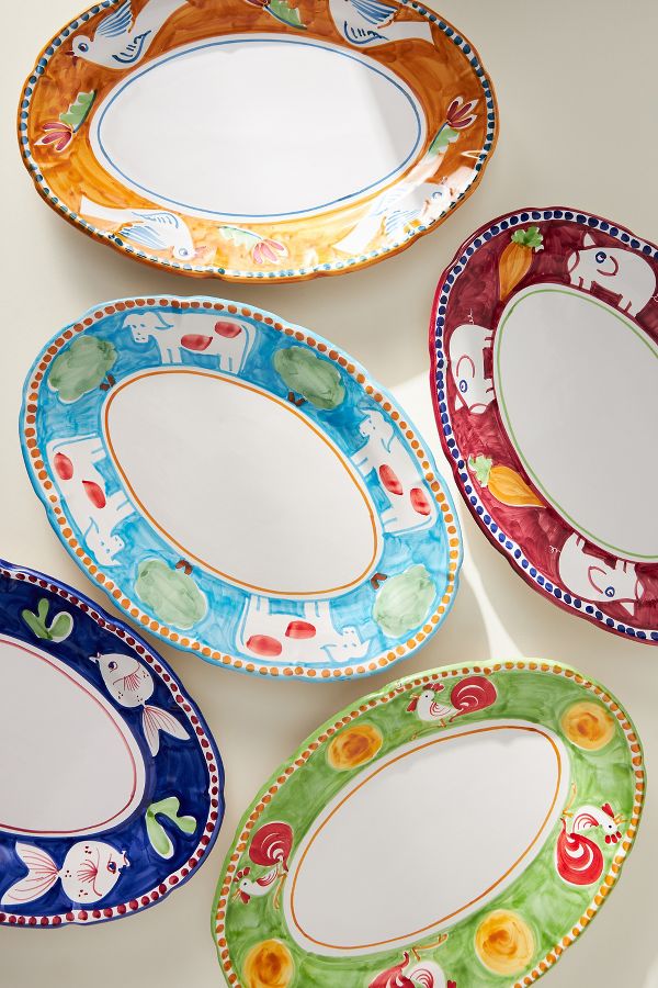 Slide View: 1: Vietri Campagna Large Oval Platter