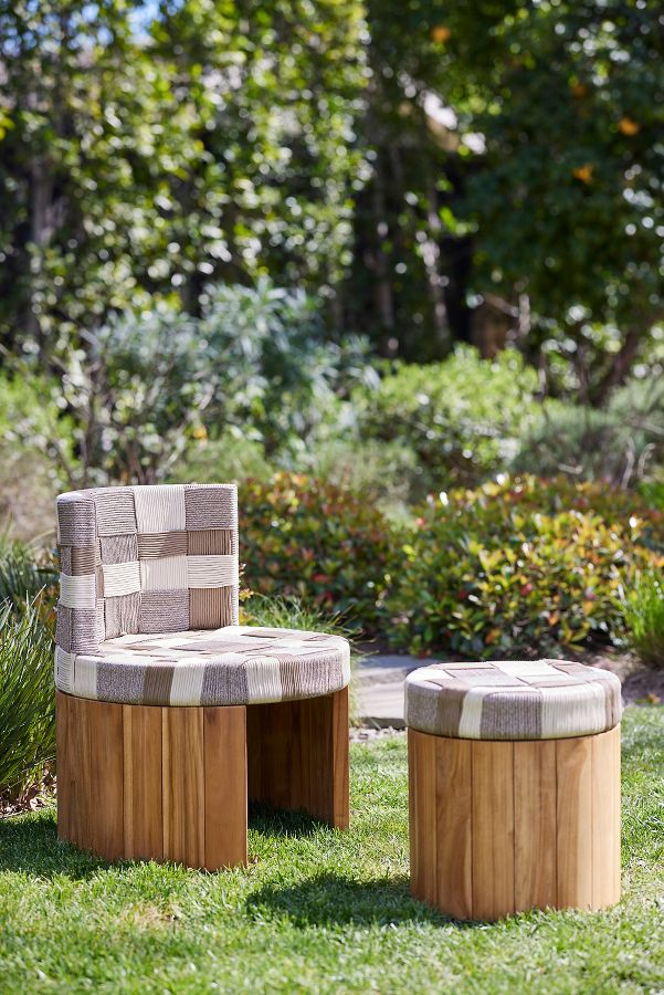 Slide View: 1: Della Indoor/Outdoor Occasional Chair & Stool Set