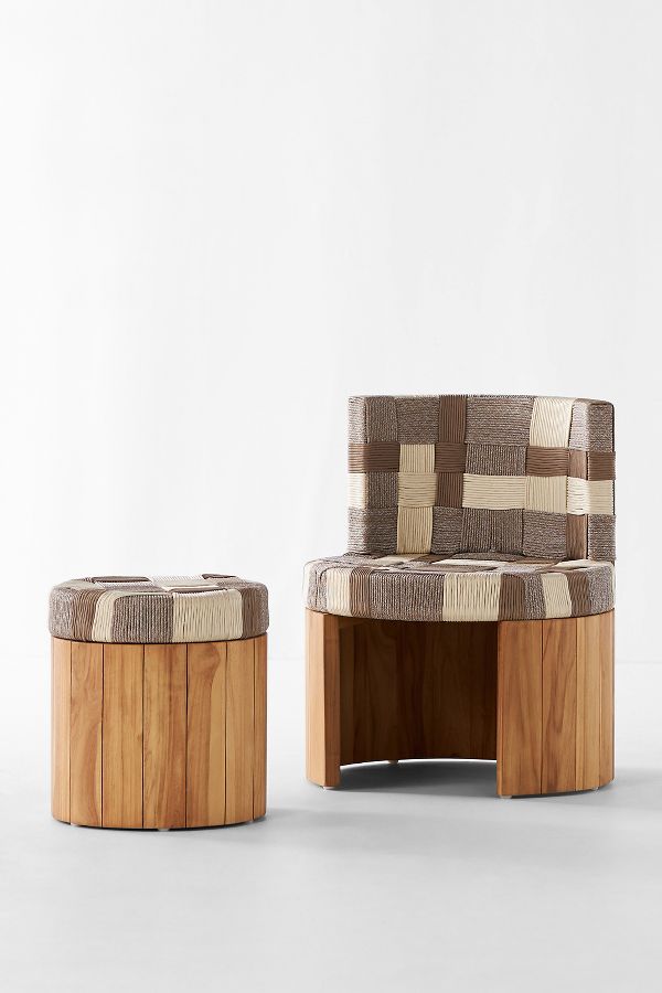 Slide View: 2: Della Indoor/Outdoor Occasional Chair & Stool Set